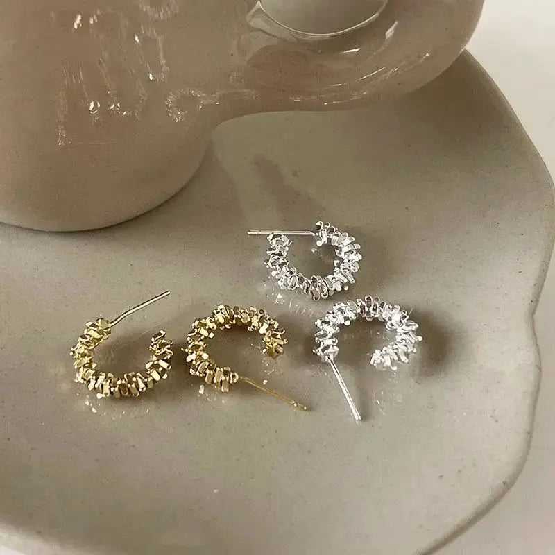 LATS New Fashion Trend Unique Design Elegant Irregular C Shape Earrings For Women Party Jewelry Premium Gift Wholesale