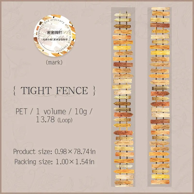 25mm by 2m PET Tapes for Garden Path DIY Scrapbooking Decor Photo Albums Collage Junk Journal Aesthetics Stickers