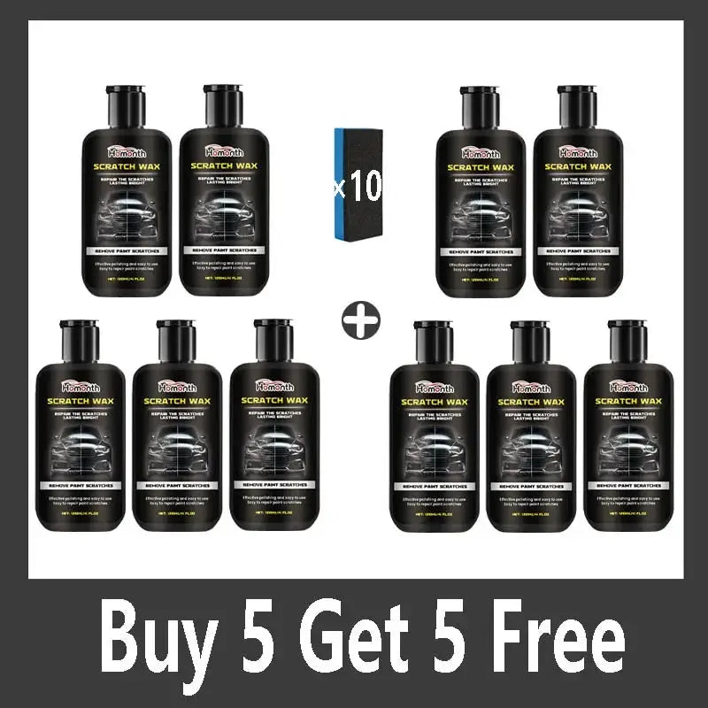 Car scratch repair wax kit by Simples Market; black bottles with blue sponge pads (10x) for polish and protection