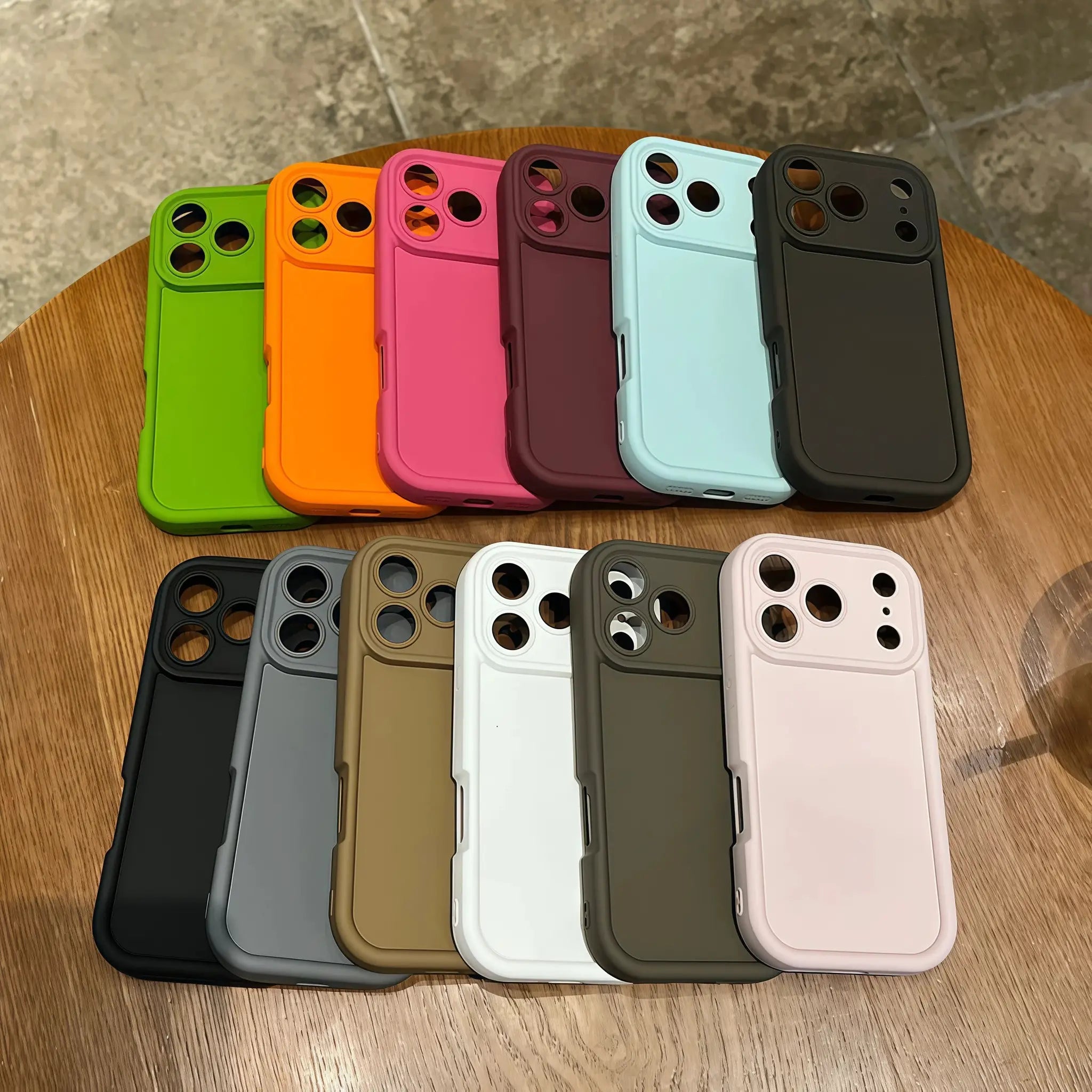 Pure Colour Thickened Shockproof Case for iPhone 11 Through 17 Pro Max and Air Series with TPU Drop Protection