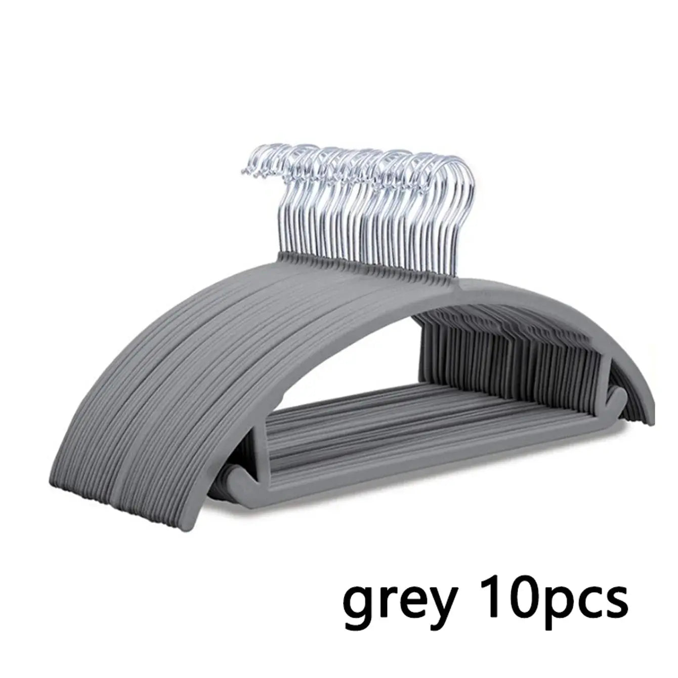 Simples Market grey velvet hangers, set of 10, non-slip with rounded shoulders