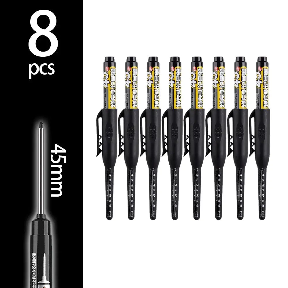 Carpenter marker pens, 8 pcs, 45mm nib, black body, Simples Market