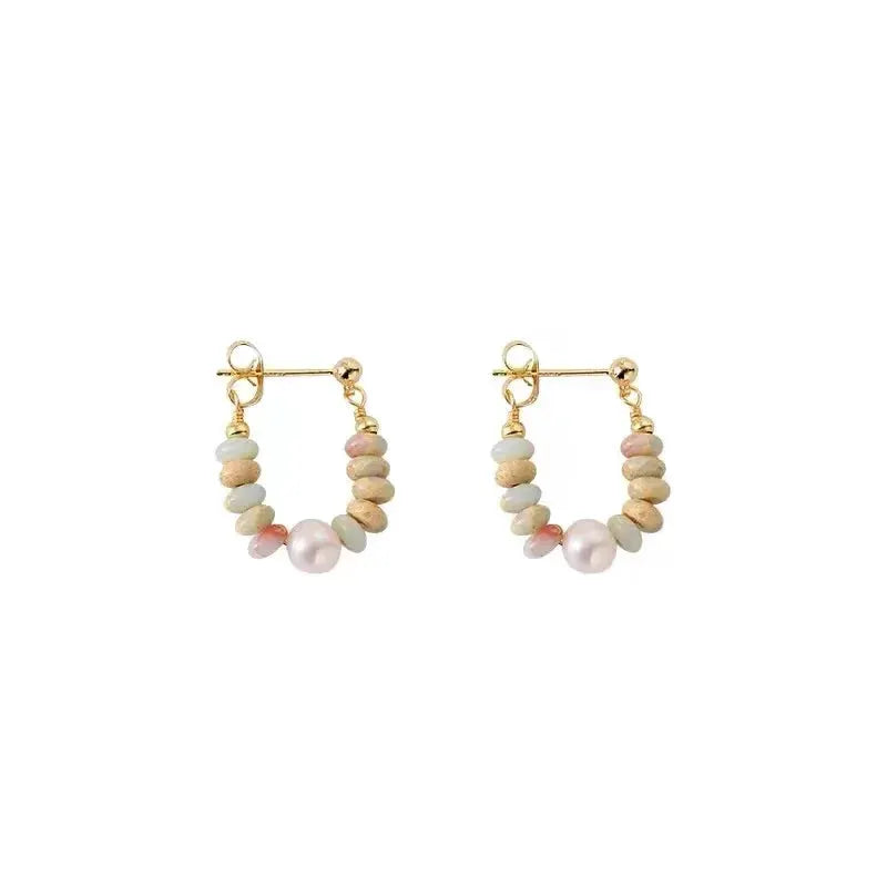 Vacation Style Simulated Pearl Beaded Drop Earrings With Pendant For Women And Girls Fashion Jewelry