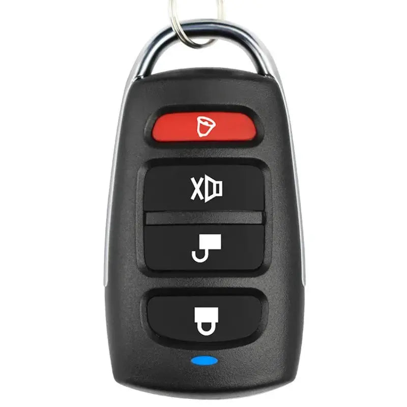 Simples Market wireless RF 433MHz garage door remote control with red top button and four black function buttons.