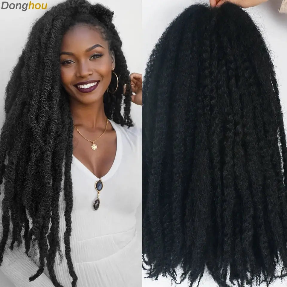 Marley braiding hair 18in synthetic, ombre black to grey, for Afro Kinky Marley twists, Simples Market