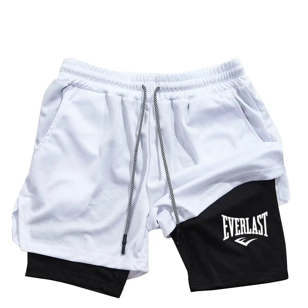 Everlast Mens Compression Gym Shorts Double Layer Quick Dry Fabric For Breathable Comfort Basketball