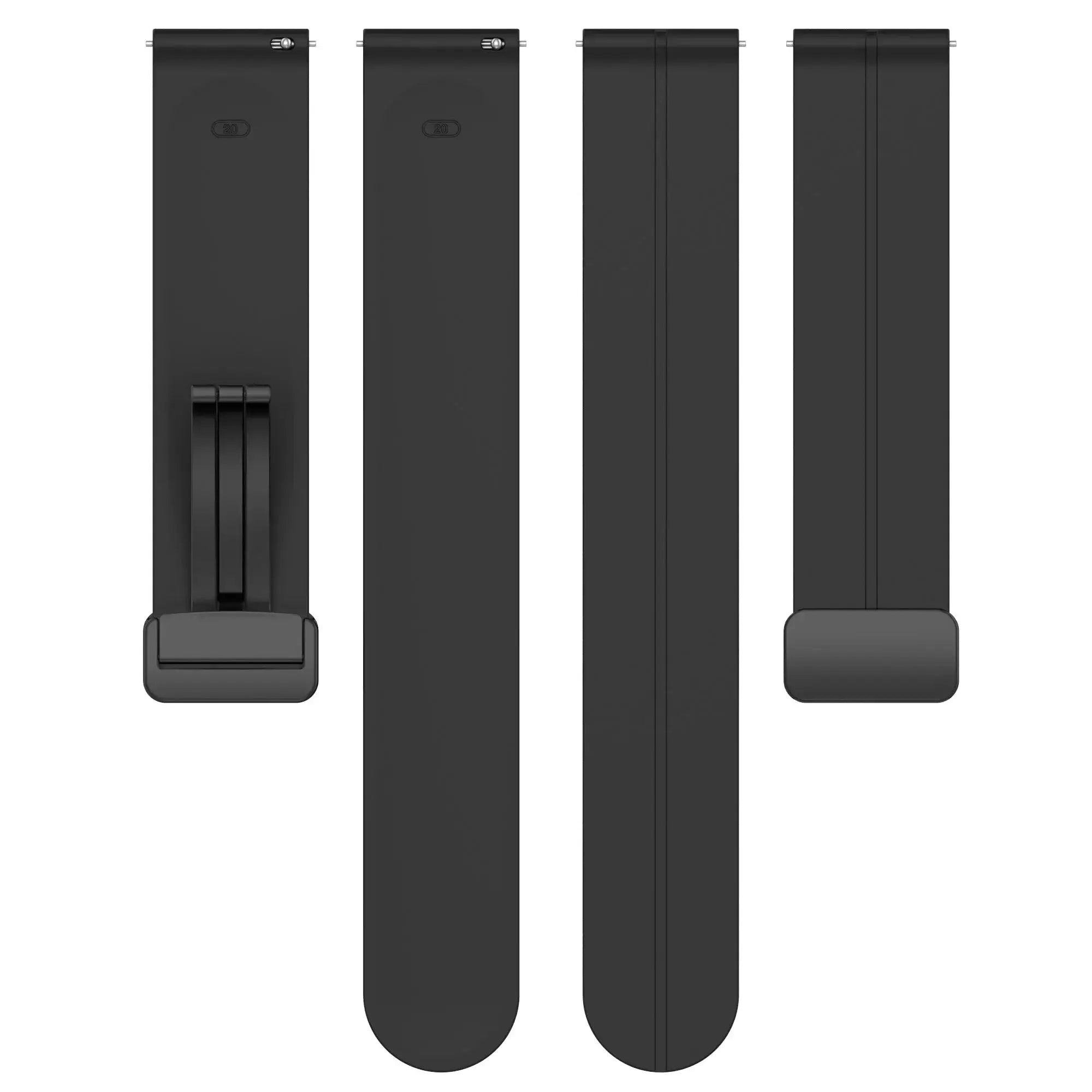 Simples Market silicone magnetic-buckle smartwatch strap, black, 20/22mm, for Samsung Galaxy Watch 6/4/5 Pro and Huawei GT