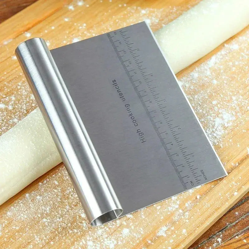 Stainless Steel Pastry Spatula Cutter With Scale Pizza Dough Scraper Fondant Cake Decoration Tools Kitchen Accessories