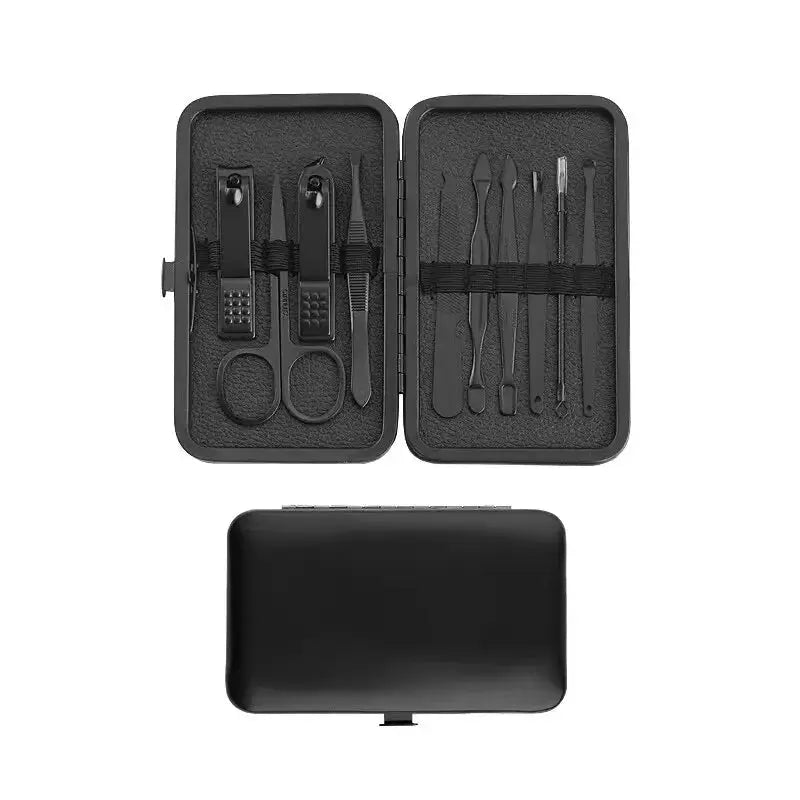 Stainless Steel Nail Clipper Set with Case Angled Nail Clippers Pedicure Tools Ear Pick Scoop and Dead Skin Remover