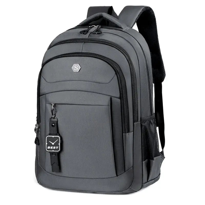 Simples Market travel backpack, gray, large-capacity laptop backpack with multiple compartments