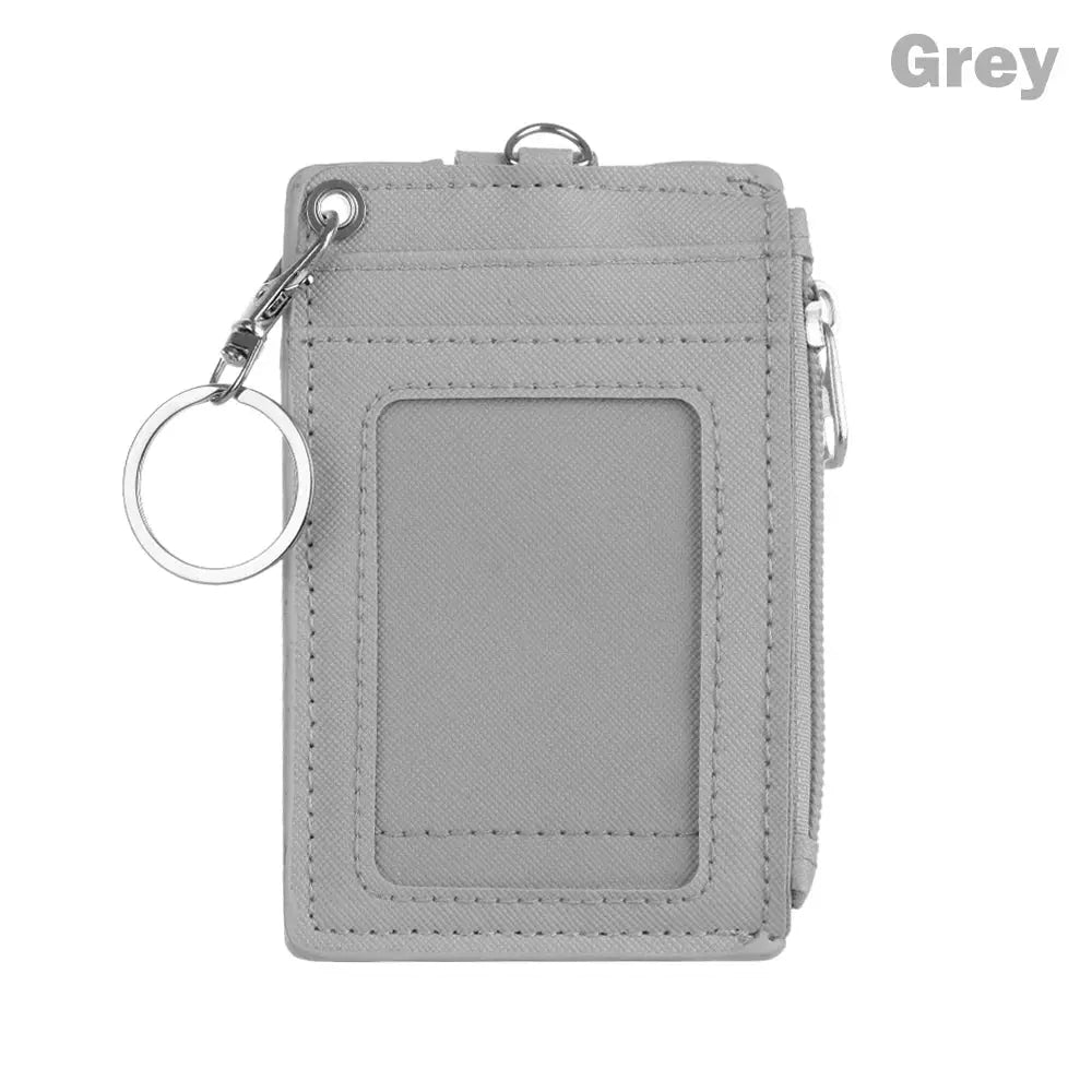 Simples Market grey PU leather mini wallet with ID card slot and keyring
