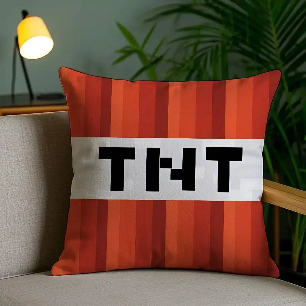 Simples Market TNT block explosion pillow cover, red striped short plush, double-sided print
