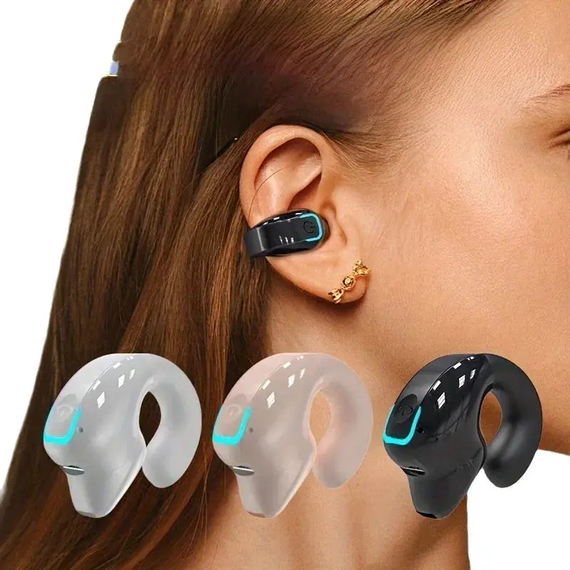 NovaSound Bone Conduction Earclip Headphones Bluetooth Wireless Open Ear Design With Noise Cancelling Mic For Sports