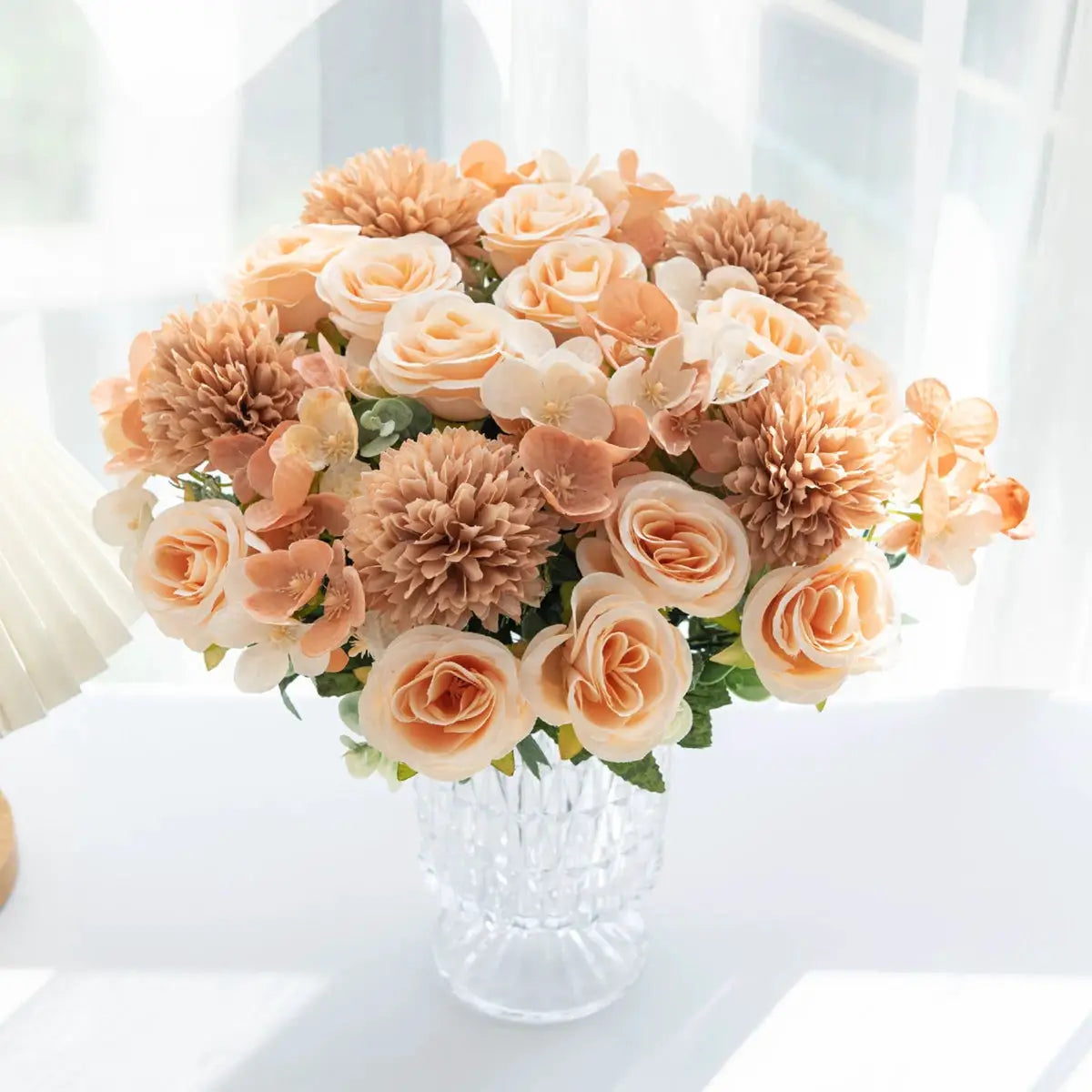 One Piece Silk Flower Bouquet Roses Peonies Hydrangeas Carnations For Home Decor Wedding Party