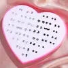 36 pairs of resin stud earrings displayed in a pink heart case, featuring cute snowflakes, cat, and butterfly designs