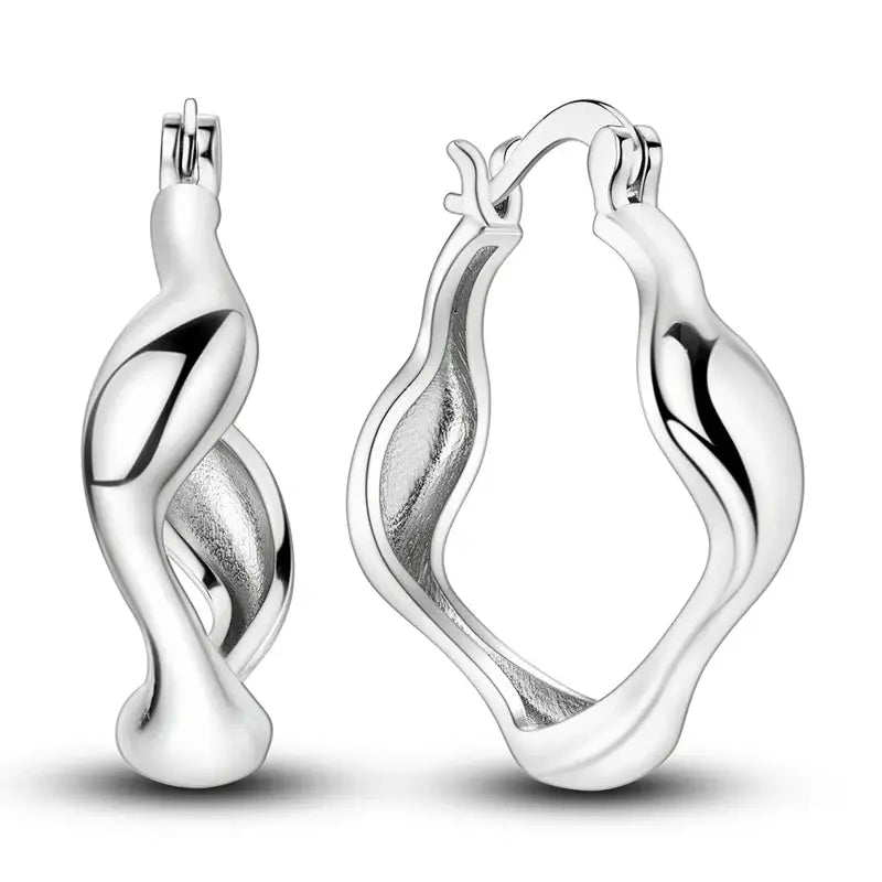 925 Sterling Silver Hoop Earrings Hypoallergenic Zirconia Hoops For Women Girls High Quality Fashion Jewelry