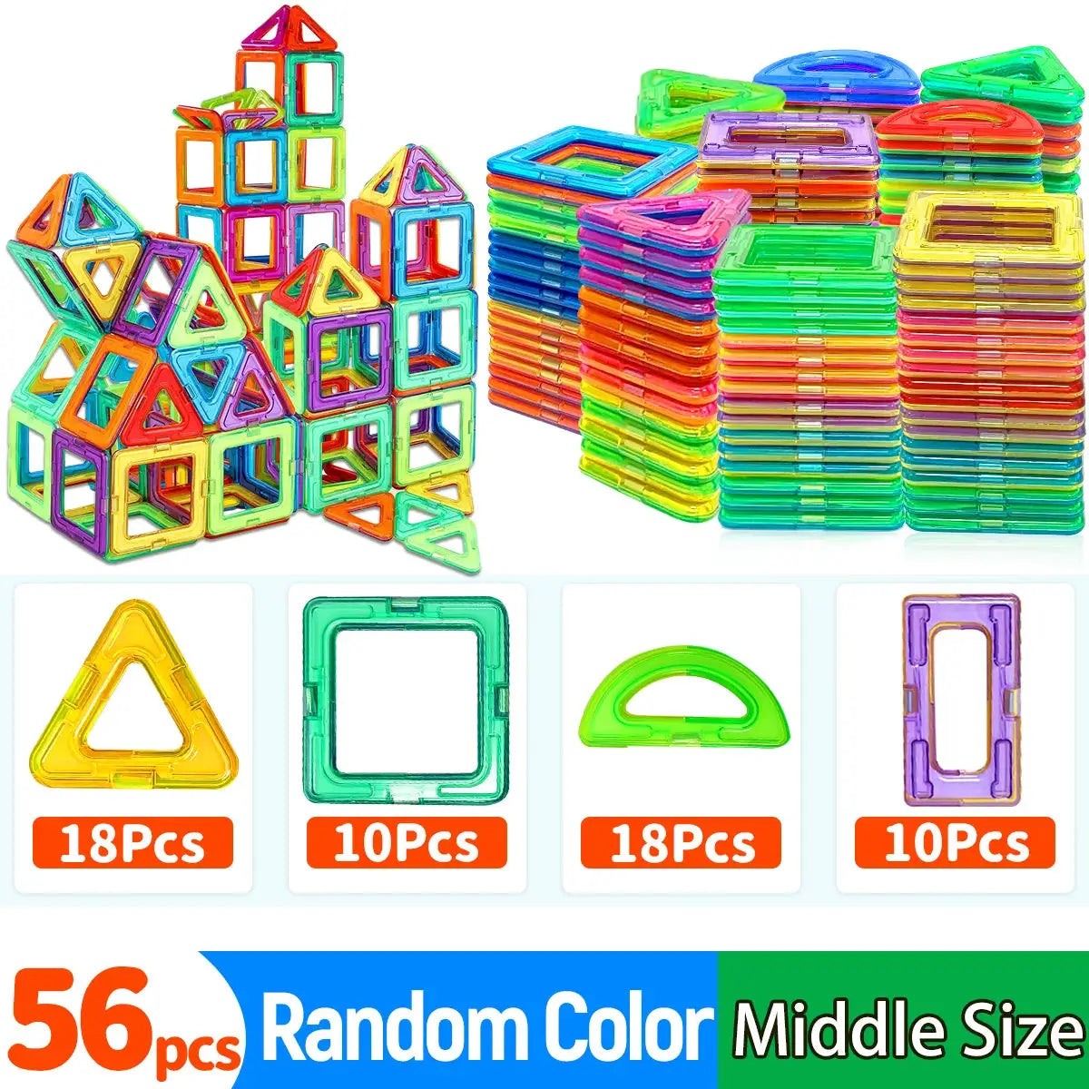 Magnetic Building Blocks Medium Size DIY Magnet Toys For STEM Learning Construction Educational Sets For Kids