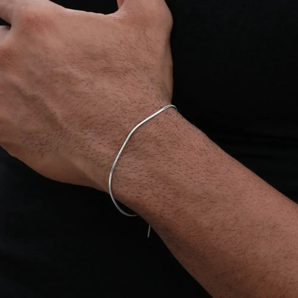 Stainless Steel Square Snake Bone Chain Bracelet For Women Hip Hop Jewelry Trendy Party Accessory