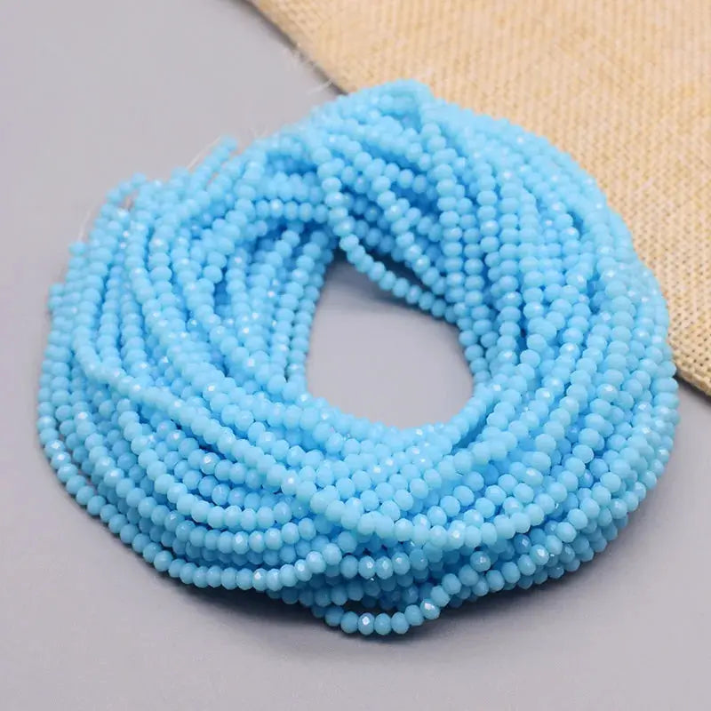 Yanqi Rondelle Crystal Beads 2mm 3mm 4mm Faceted Round Glass Beads for Jewelry Making DIY Spacer Beads