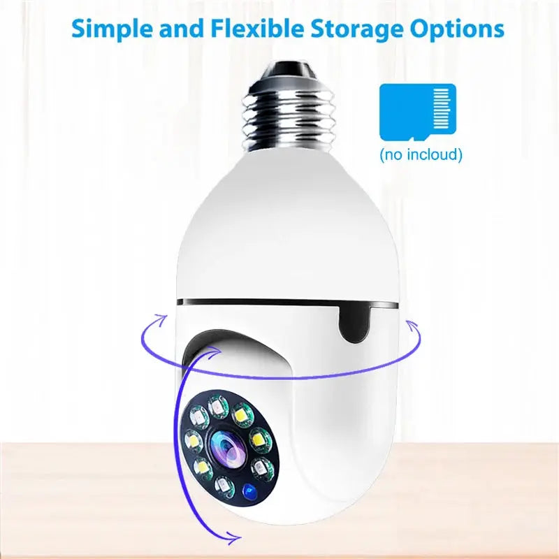 Simples Market white E27 bulb-style surveillance camera with 1080P HD, wireless WiFi, night vision