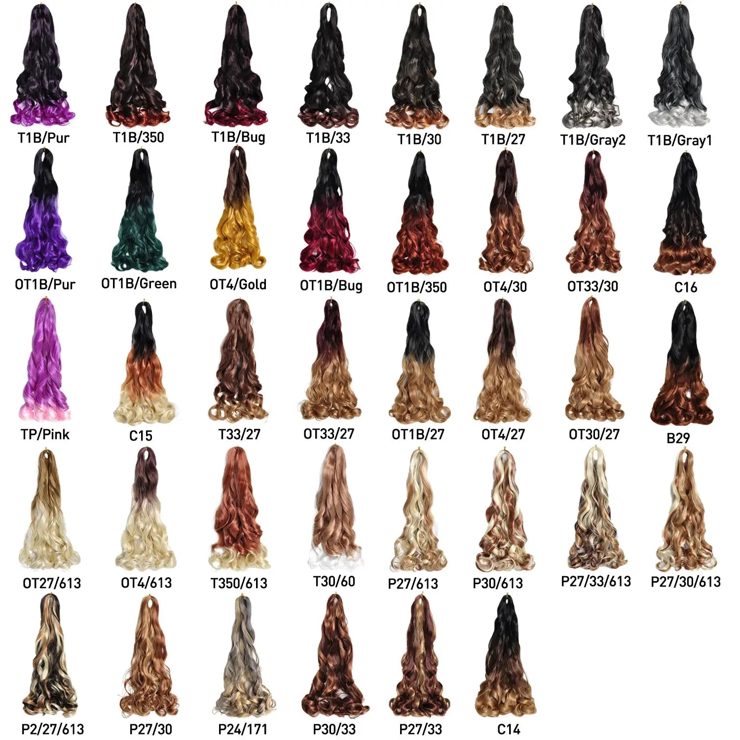 French Curls Braiding Hair 24in synthetic spiral extensions by Simples Market in assorted colors