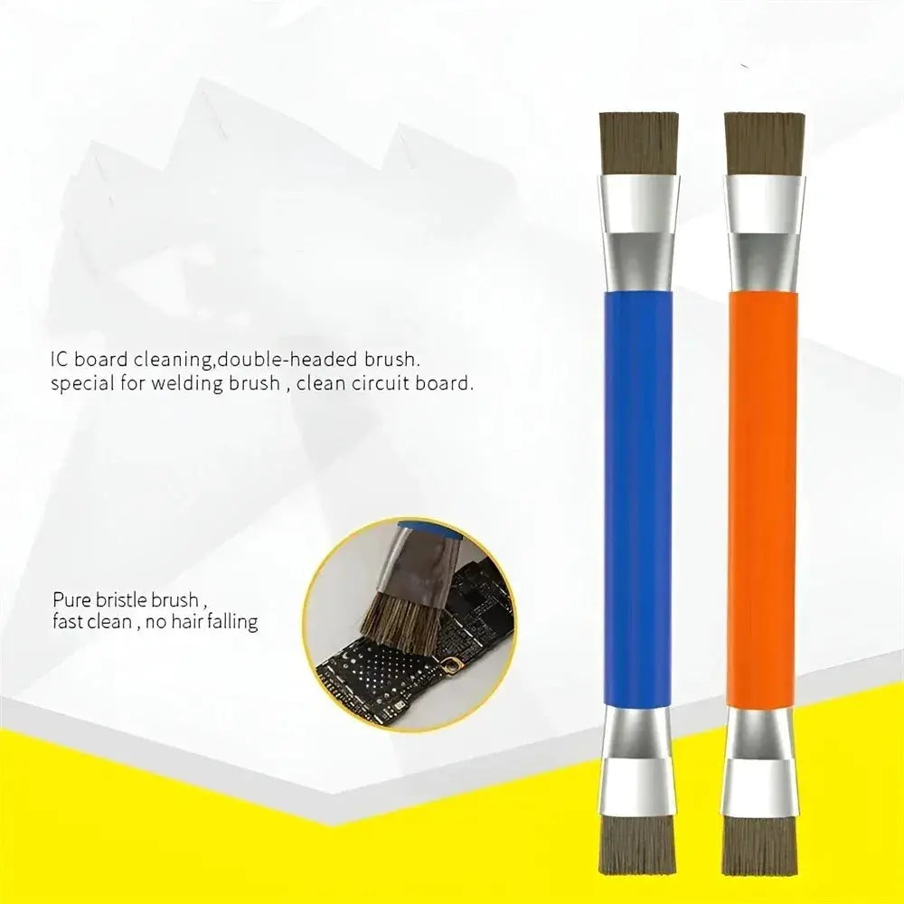 Safe Double Ended Brush for Circuit Board Repair and Cleaning of Mobile Phone and Computer Motherboards