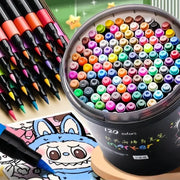 Bucket-cap acrylic marker set 120 colors by Simples Market