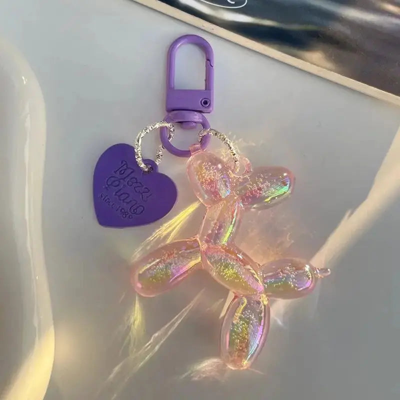 Jelly Balloon Dog Keychain Pendant Cute Cartoon Dog Chain Accessory For Keys Bags Unisex Gift