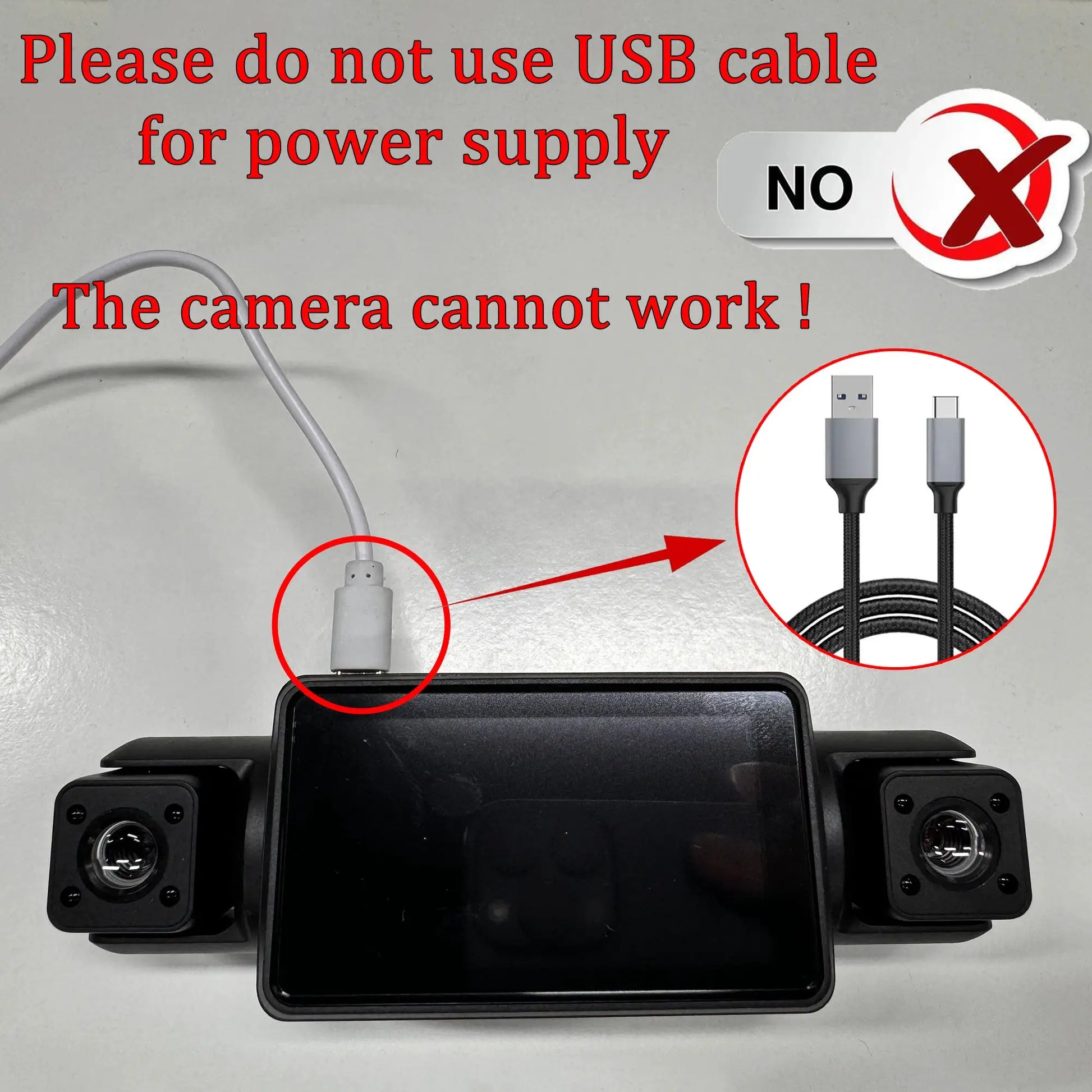 Black 4-channel WiFi dashcam with front, left, right and rear cameras; FHD 1080p and included cables