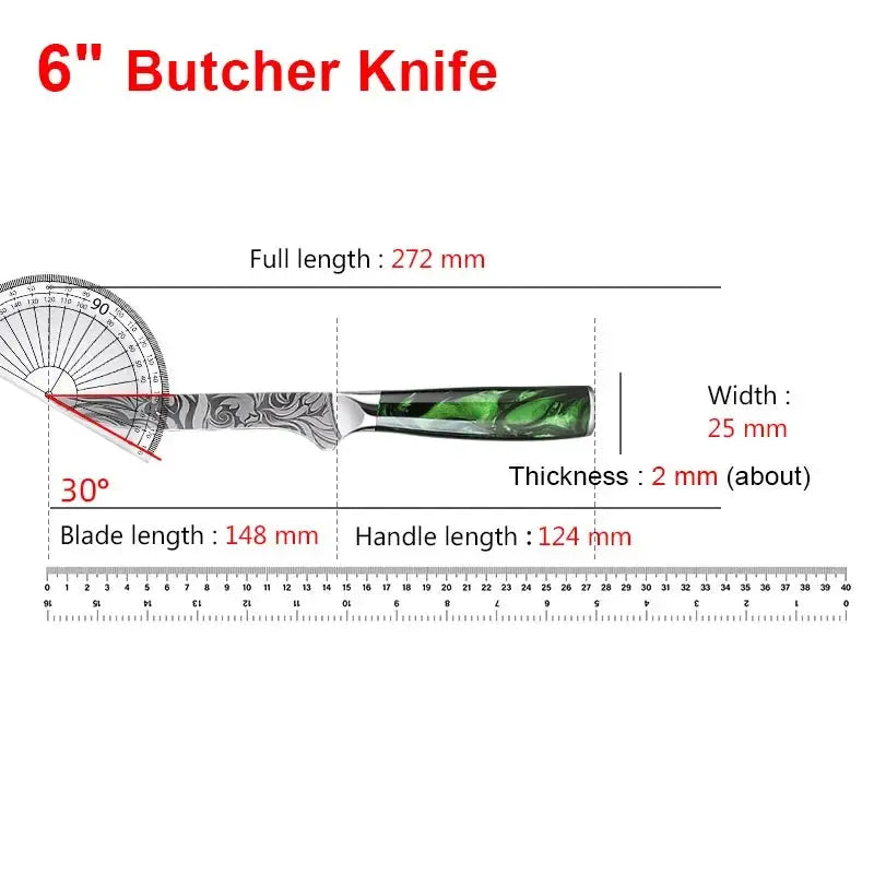 Hikari Japanese Laser Damascus Kitchen Knife Versatile Utility Chef Knife for Meat Fruit Bread Vegetables
