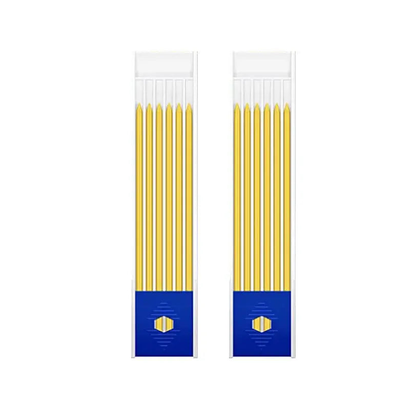 Simples Market carpenter pencil refills, 2.8mm yellow long-nose packs, 2 sets with blue packaging