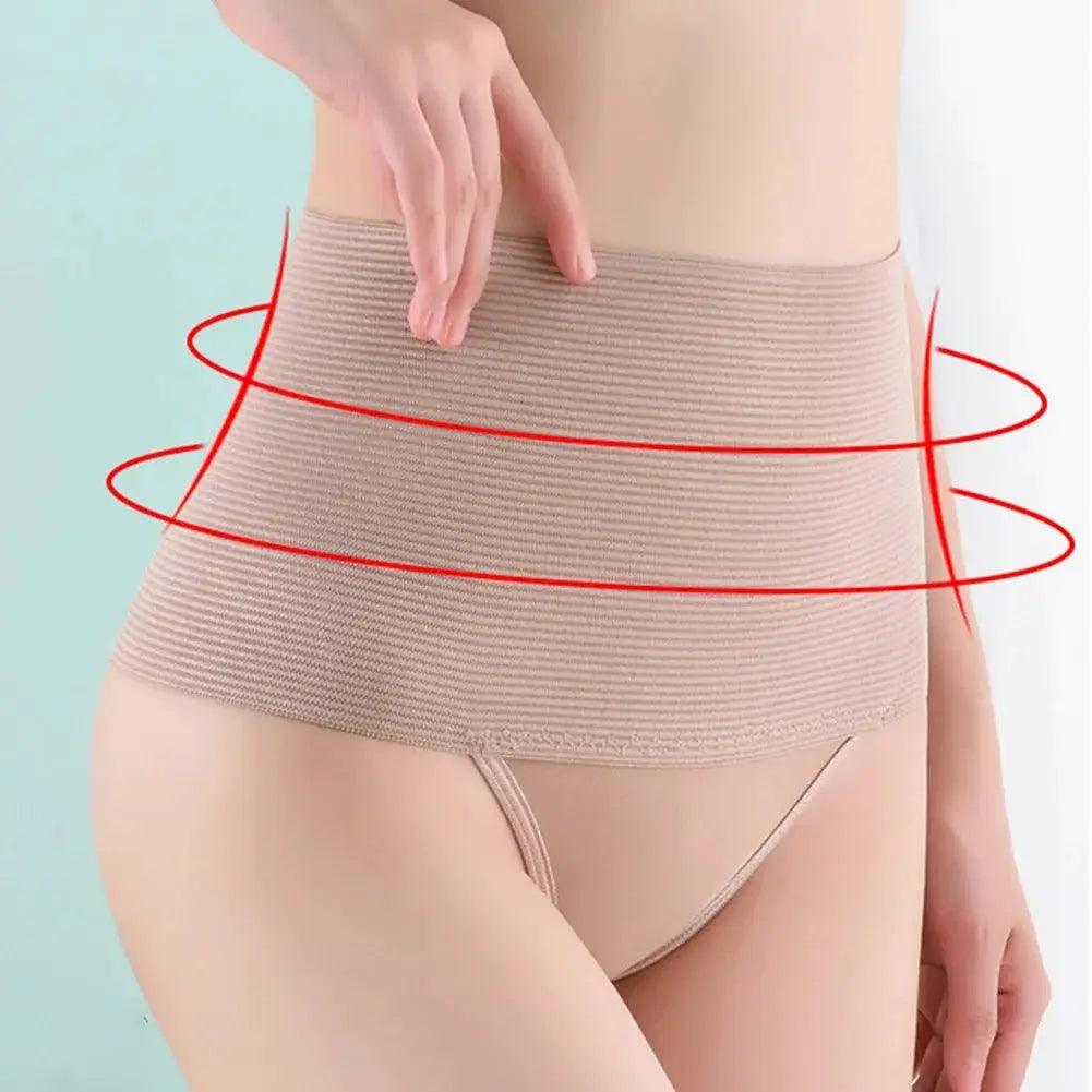 Simples Market high-waist tummy-control breathable shapewear briefs in beige
