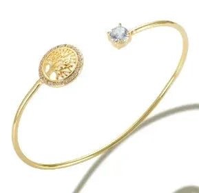 Geometric Stainless Steel Cuff Bracelet For Women With Adjustable Fit And Gold Color Plating