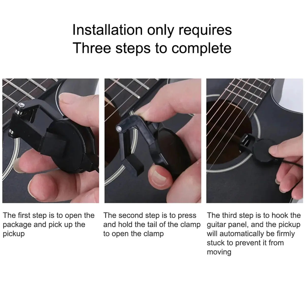 Clip On Piezo Pickup For Acoustic Guitars Mandolins Violins Ukuleles Banjos Bouzoukis With 2.5 Meter Cable