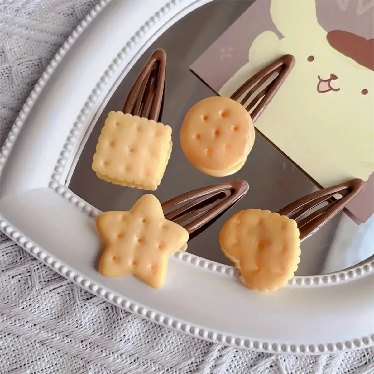 WhimsyWink Biscuit Hair Clips Set Adorable 8 Piece Simulation Biscuit Hair Clips For Women And Girls