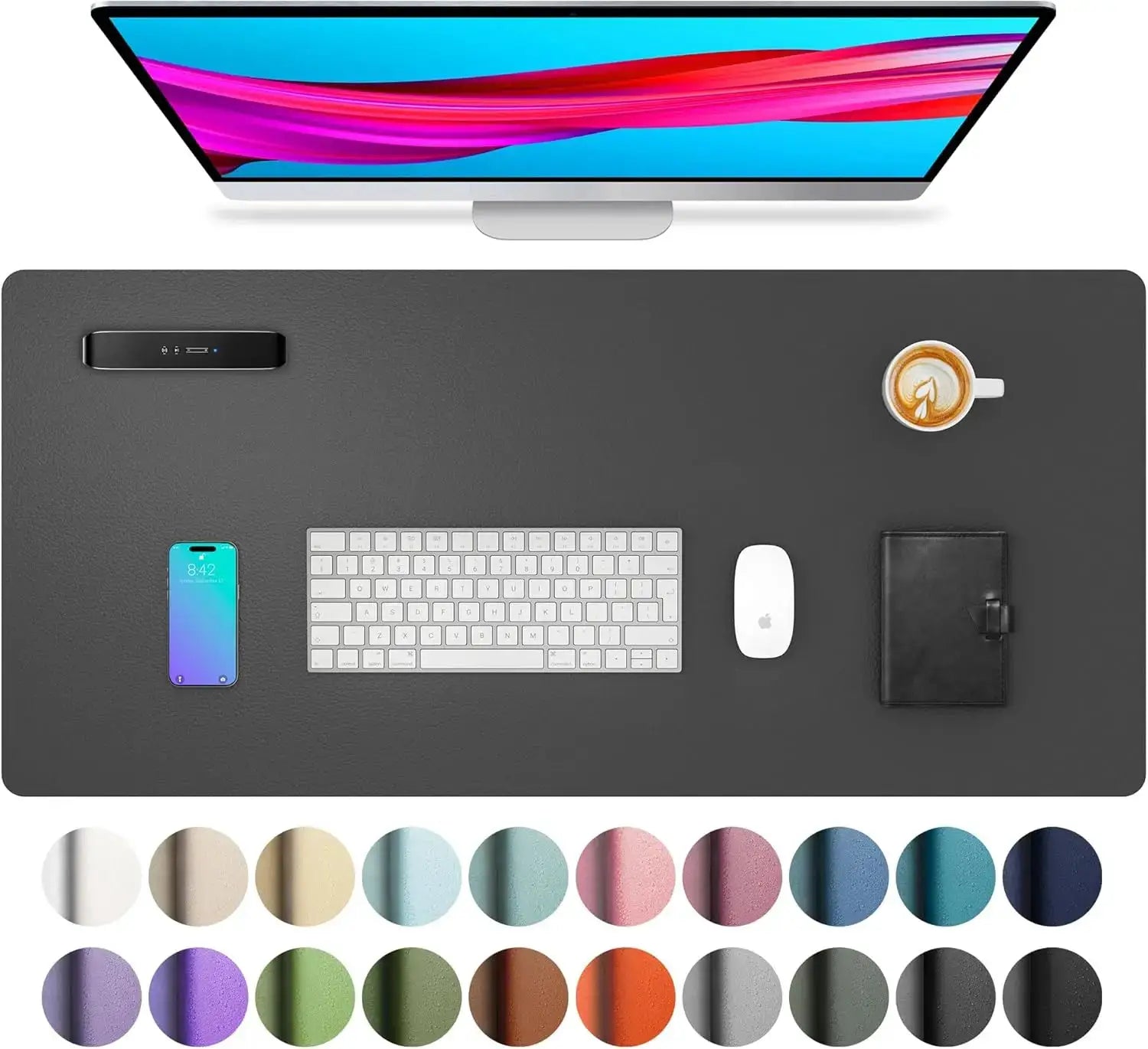 Large Waterproof PU Leather Desk Mat And Mouse Pad For Home Office Gaming Desk Pad With Non Slip Backing