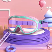Vibrant Pink Kids Swimming Goggles Anti Fog Anti UV Wide Angle Waterproof Pool Glasses Pack