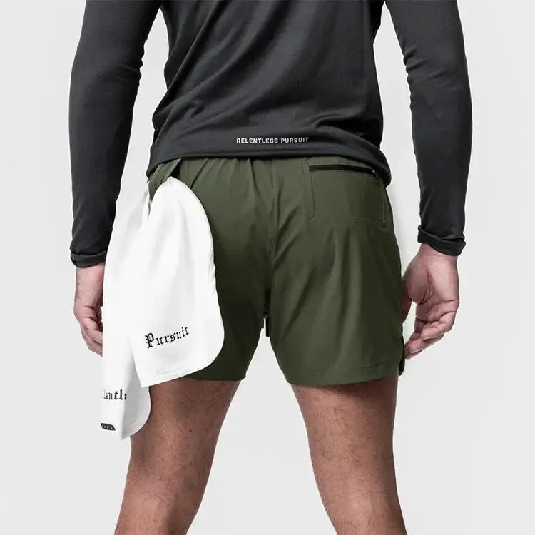 ASRV men's olive green quick-dry basketball shorts for gym and running