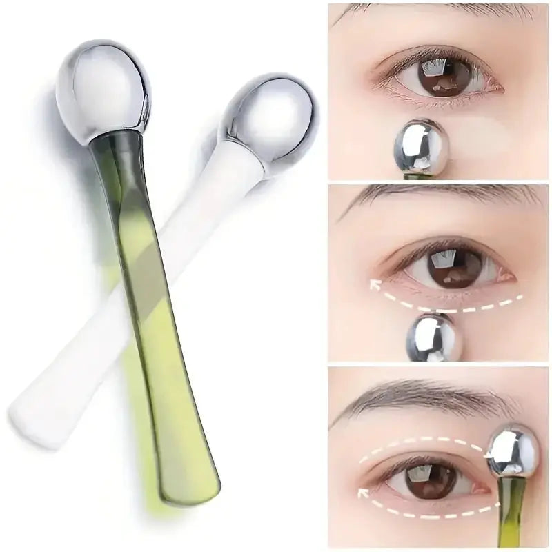 Eye Roller Massage Stick And Eye Cream Applicator Spatula Gold Alloy Facial Tool For Anti Wrinkle Skin Care