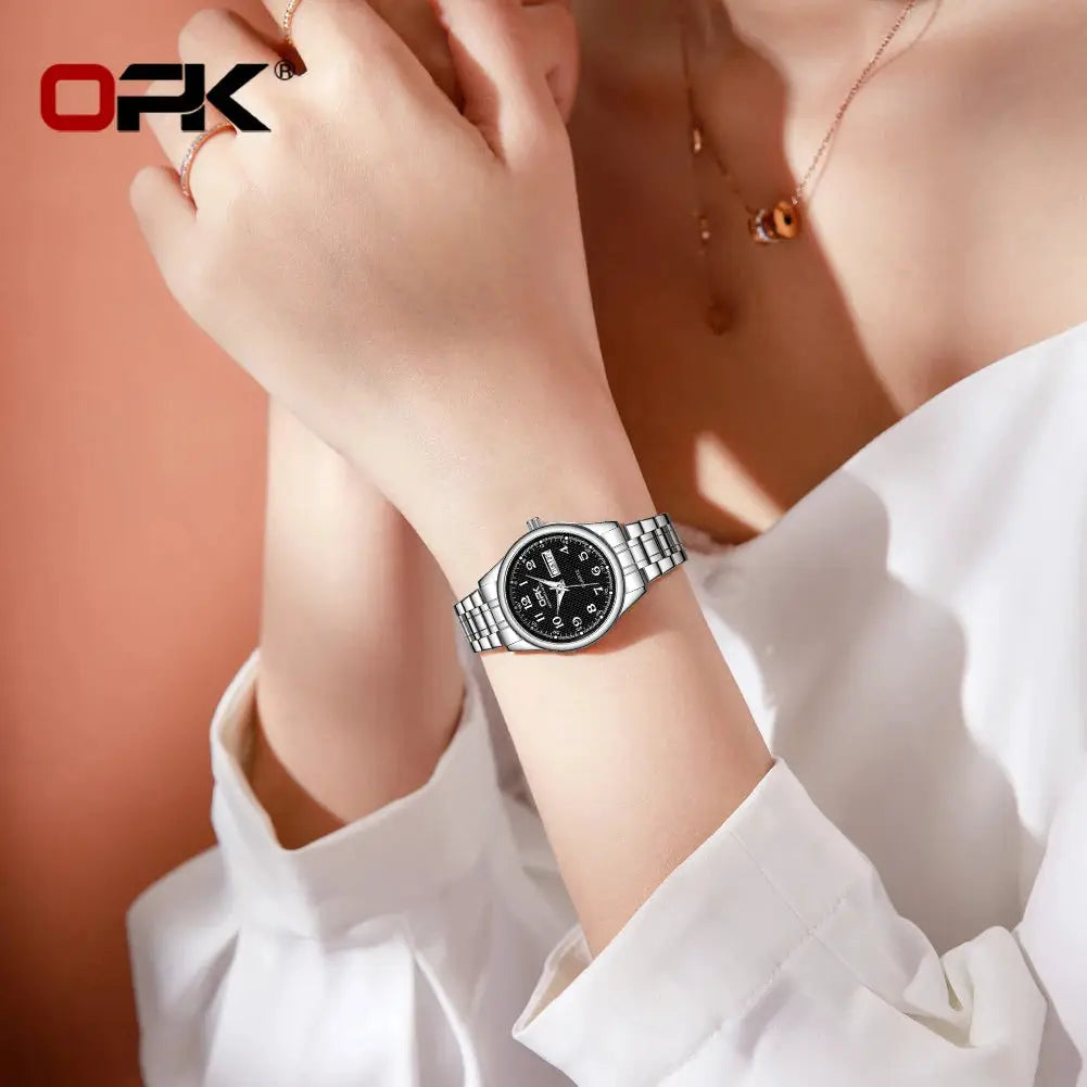 OPK 8110 Ladies Waterproof Quartz Watch With Stainless Steel Strap Luxury Timepiece