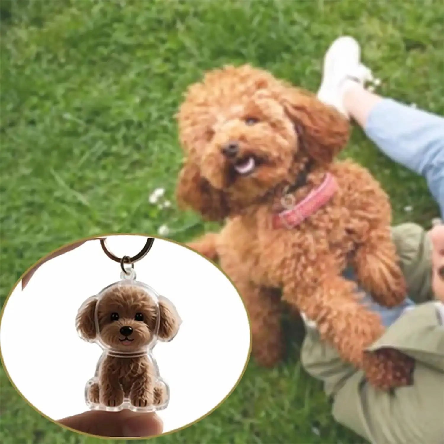 Dog Hair Storage Keychain Transparent Dog Cat Shape Memorial Pendant Handmade Resin Pet Keepsake Gift