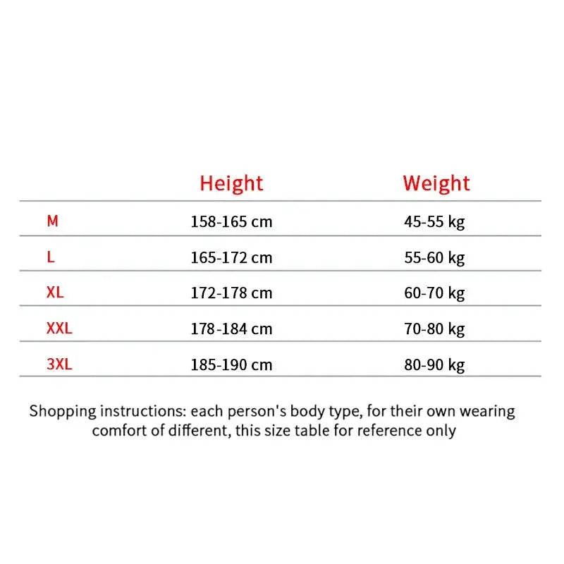 Men's Sweatpants size chart by Simples Market showing height and weight ranges for M–3XL