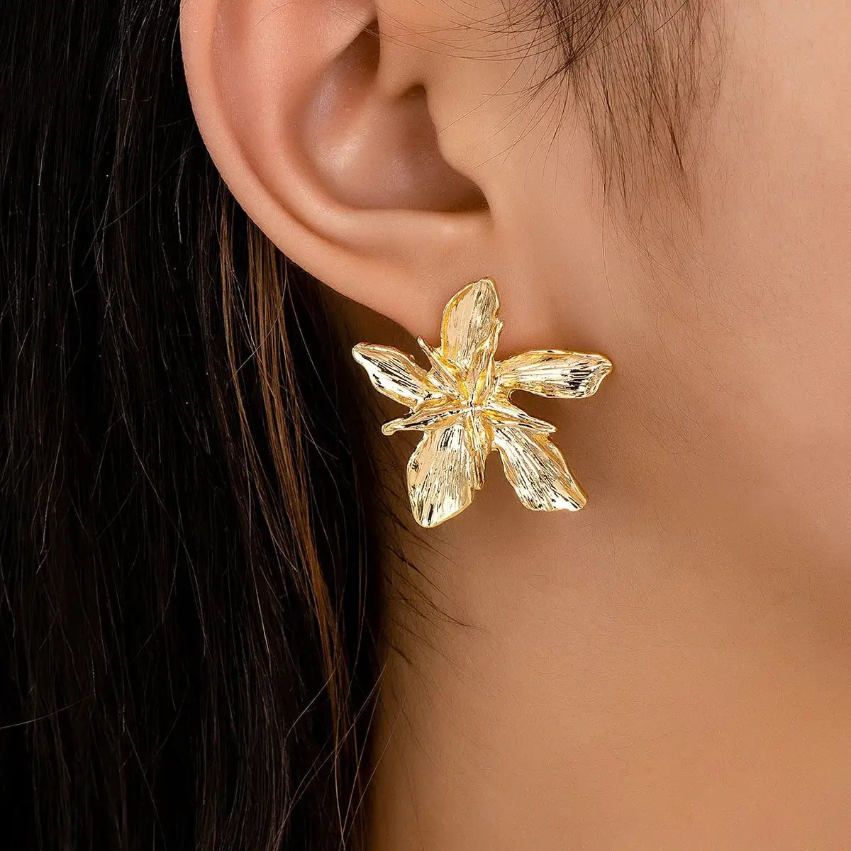 Sunflower Earrings For Women Copper Alloy Gold Color Fashion Jewelry Party Gift 2024 New