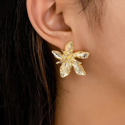 Sunflower Earrings For Women Copper Alloy Gold Color Fashion Jewelry Party Gift 2024 New
