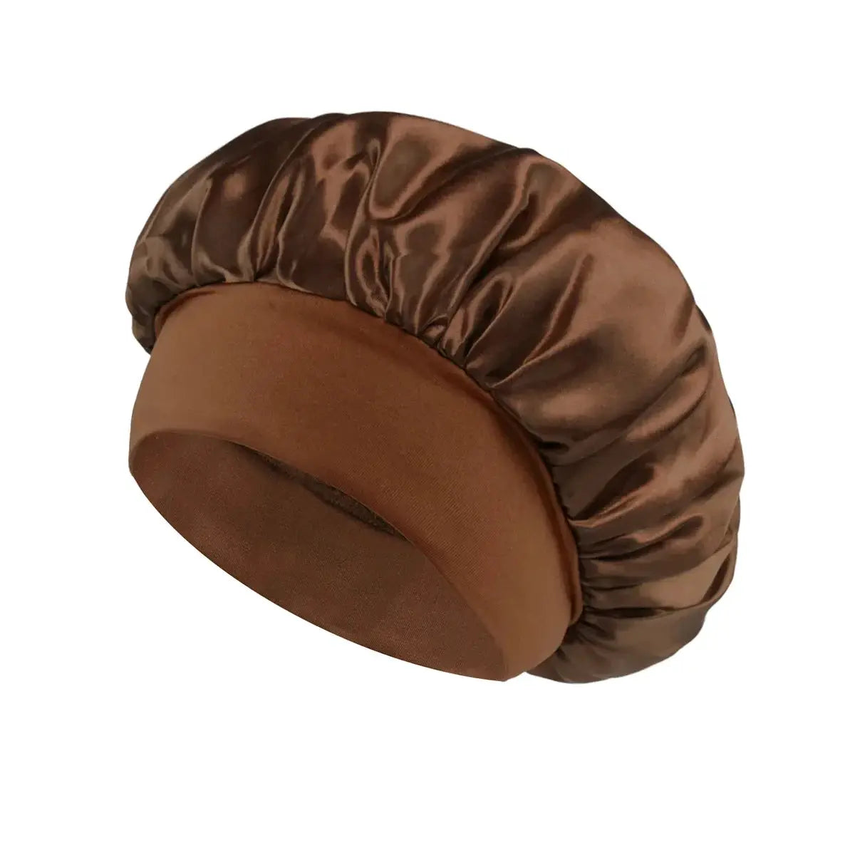 SilkGuard Satin Bonnet For Women With Wide Brim Sleep Hat And Elastic Band For Hair Protection