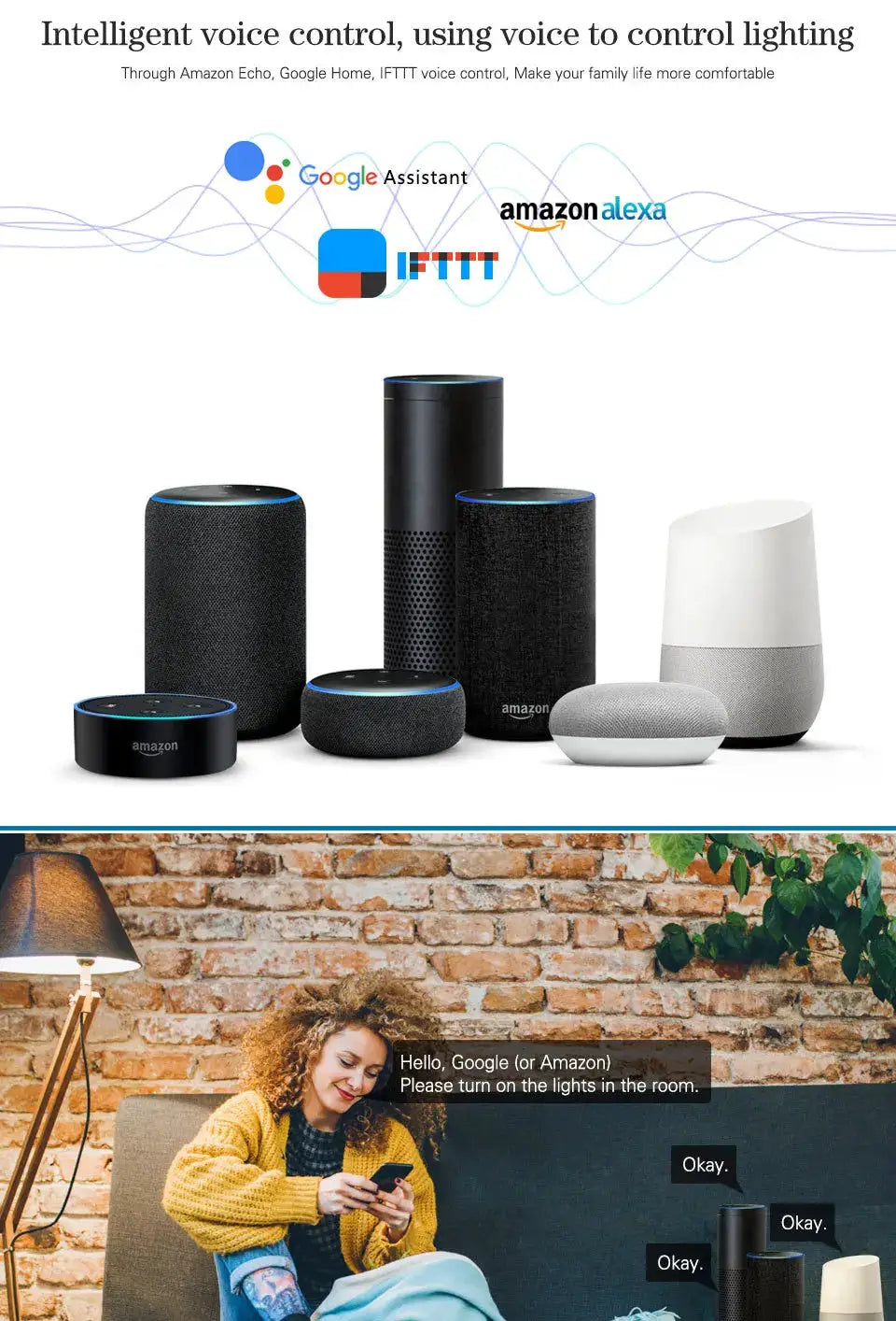 Simples Market WiFi smart downlight LED spotlight with Zigbee dimming and RGB color-changing; Alexa/Google compatible