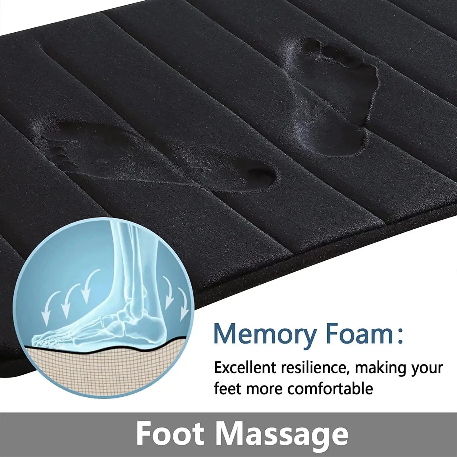 CloudLux Memory Foam Bath Mat Ultra Absorbent Three Layer Microfiber With Non Slip Backing Quick Drying