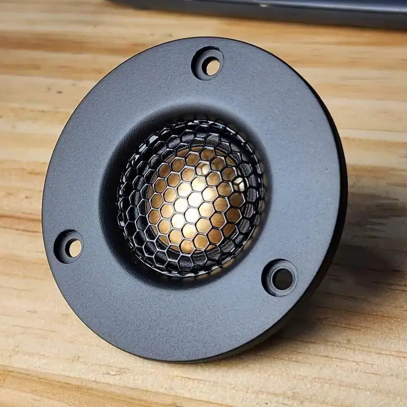 Car audio tweeter with copper dome and black hex grille