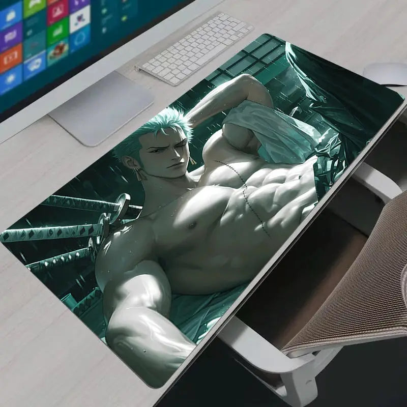 One Piece Zoro Large Mouse Pad Non Slip Rubber Desk Mat For PC Gaming And Notebook Setup