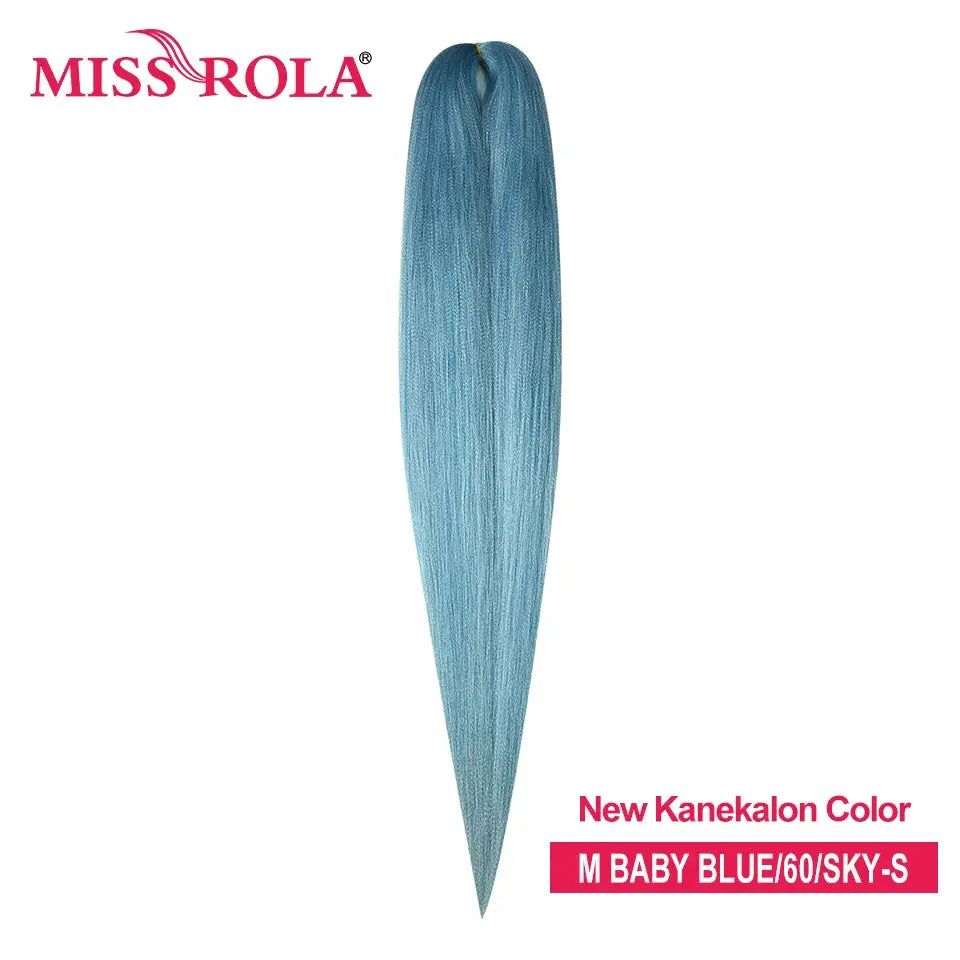 Miss Rola jumbo Kanekalon braiding hair bundle in baby blue, pre-stretched synthetic extension by Simples Market